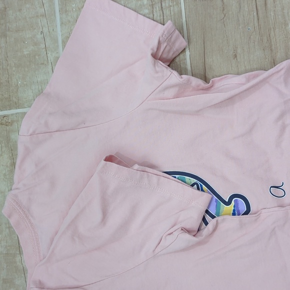 Ivory ella pink short sleeve T-shirt. Front pocket. - Picture 7 of 7